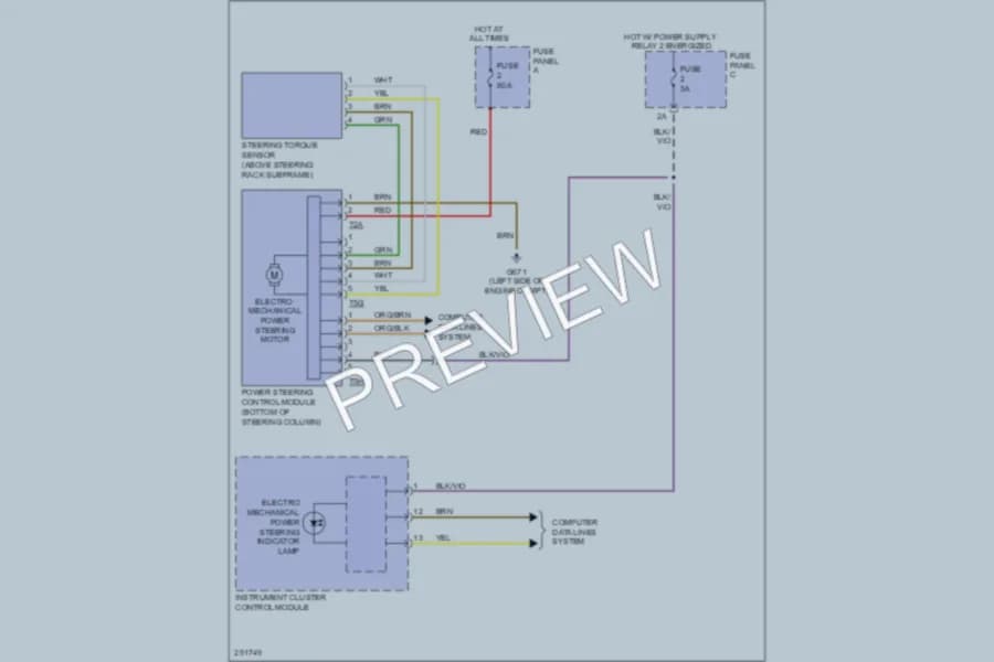 2008 Volkswagen Eos Electronic Power Steering wiring diagram preview