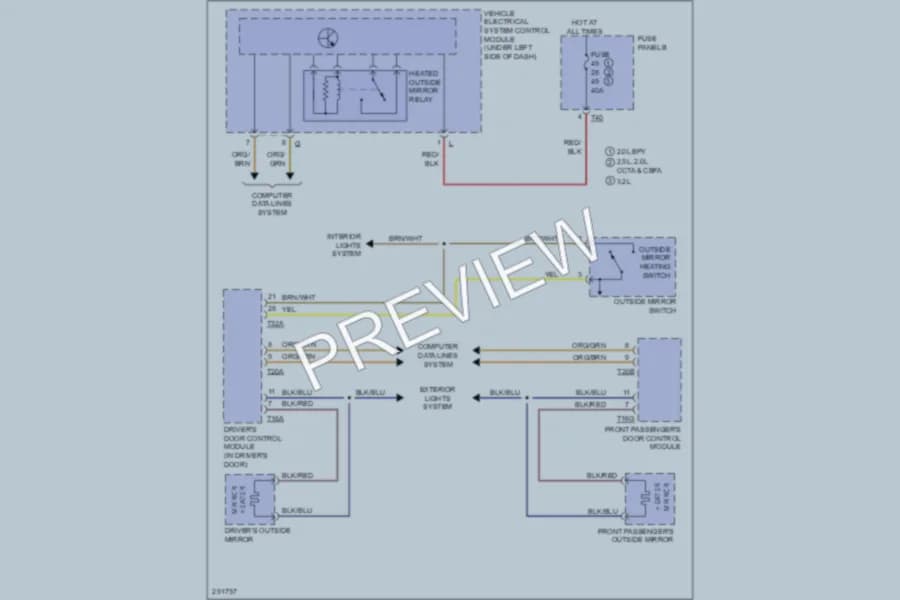 2008 Volkswagen GTI Defoggers wiring diagram preview