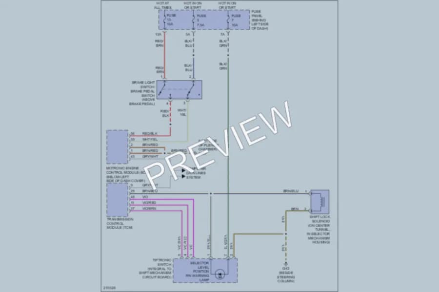2008 Volkswagen NewBeetle Shift Interlock wiring diagram preview