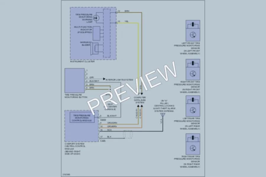 2008 Volkswagen Passat Warning Systems wiring diagram preview