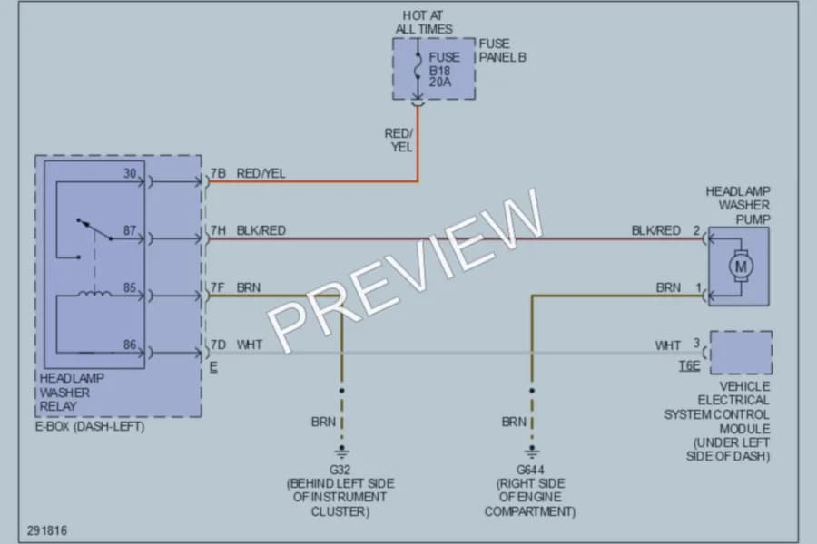2008 Volkswagen Touareg Wiper Washer wiring diagram preview