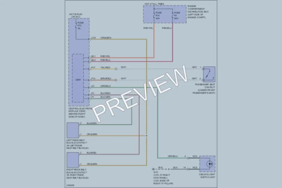 2008 Volvo C30 Warning Systems wiring diagram preview