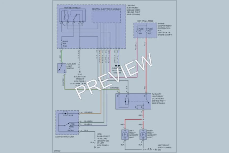 2008 Volvo C70 Exterior Lights wiring diagram preview