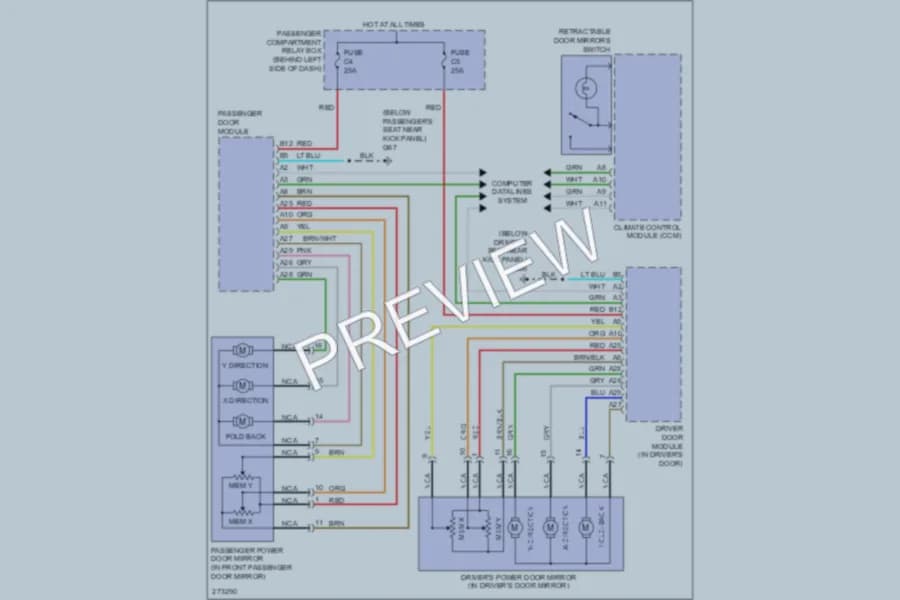 2008 Volvo S60 Power Mirrors wiring diagram preview