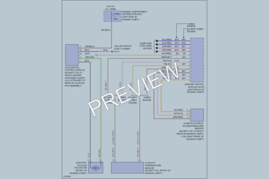 2008 Volvo V50 Cooling Fan wiring diagram preview