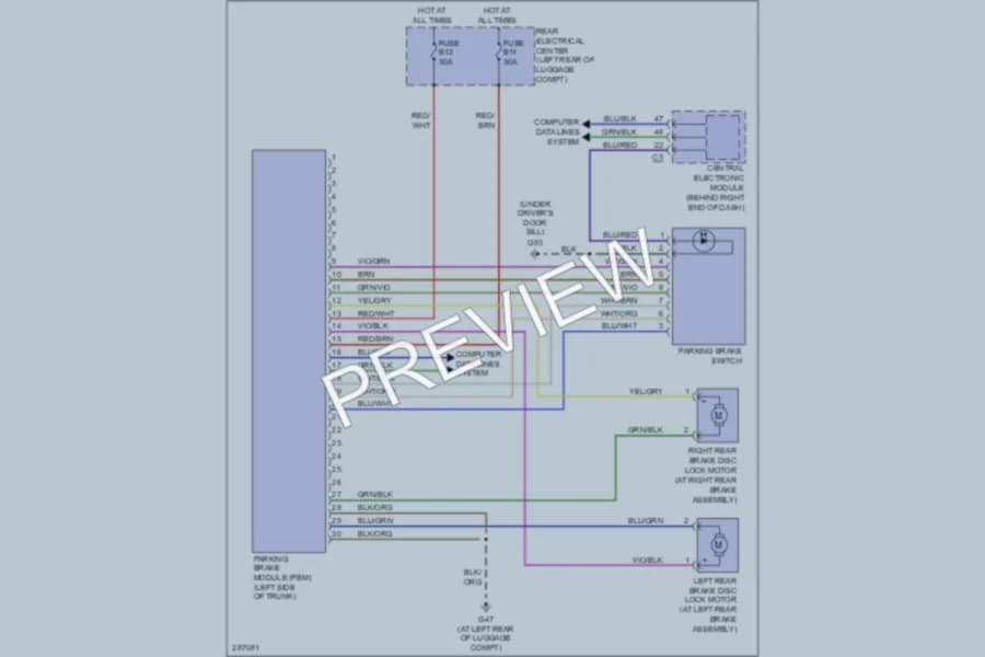 2008 Volvo V70 Shift Interlock wiring diagram preview