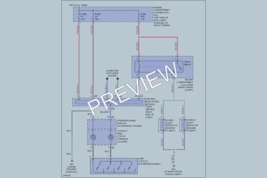 2008 Volvo XC70 Horn wiring diagram preview