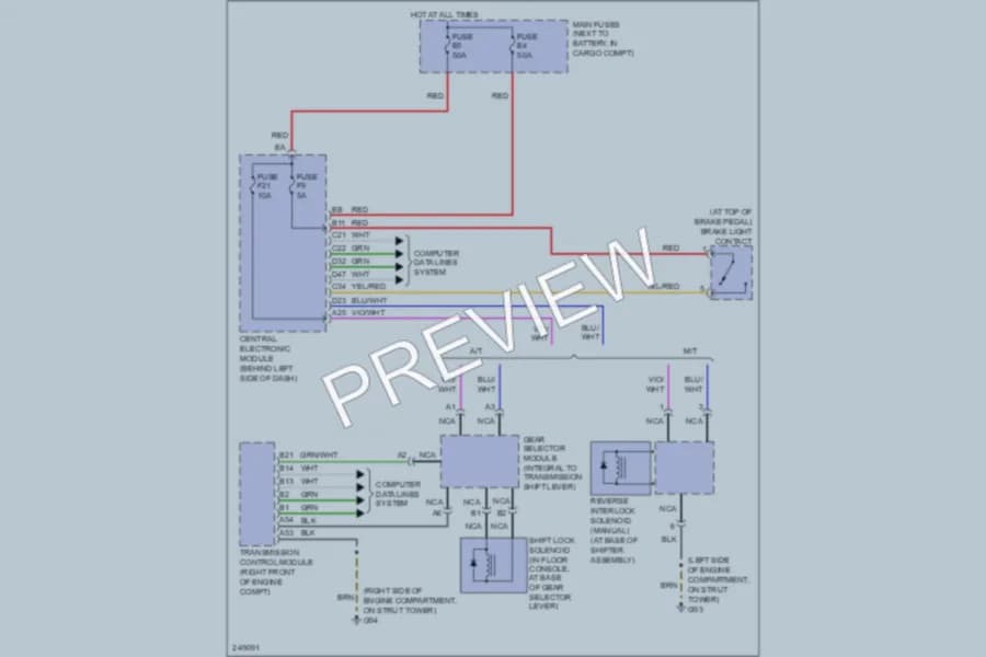2008 Volvo XC90 Shift Interlock wiring diagram preview