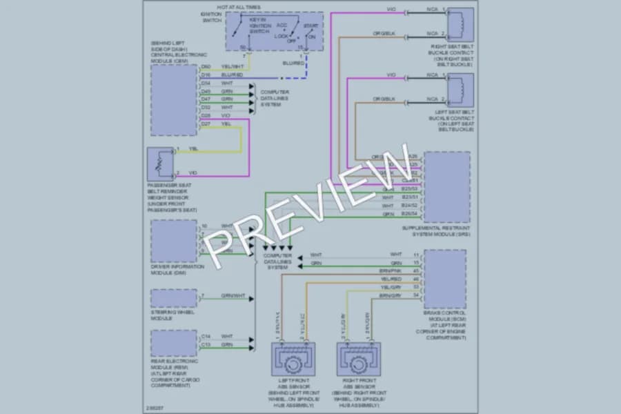 2008 Volvo XC90 Warning Systems wiring diagram preview