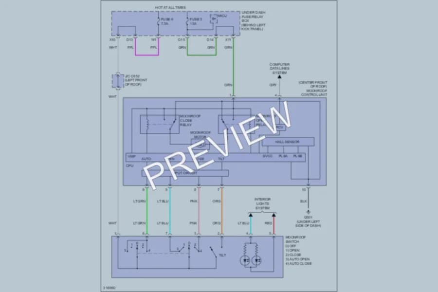 2009 Acura MDX Power Windows wiring diagram preview