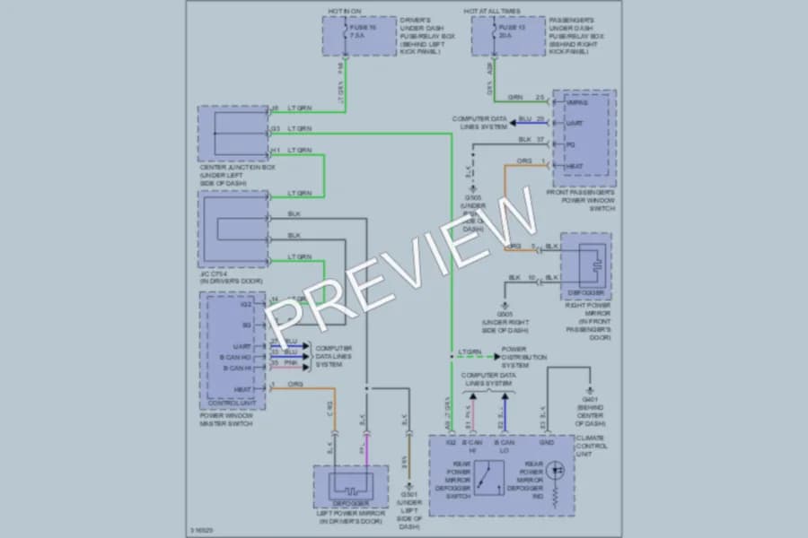 2009 Acura TSX Defoggers wiring diagram preview