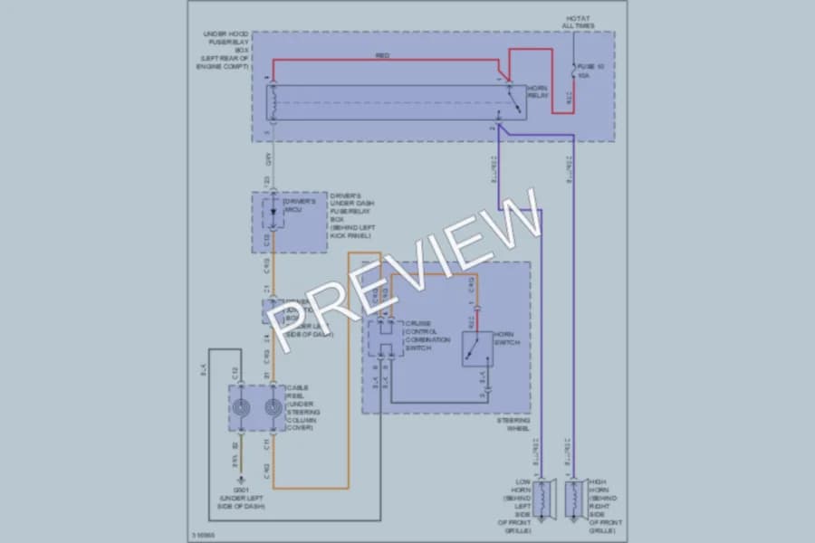 2009 Acura TSX Horn wiring diagram preview