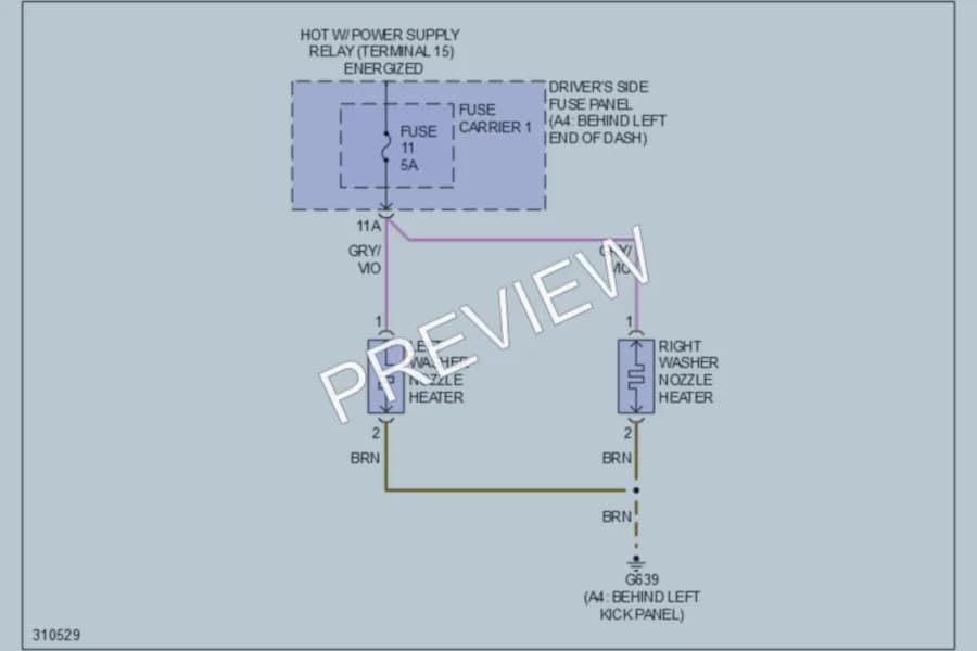 2009 Audi A4 Wiper Washer wiring diagram preview