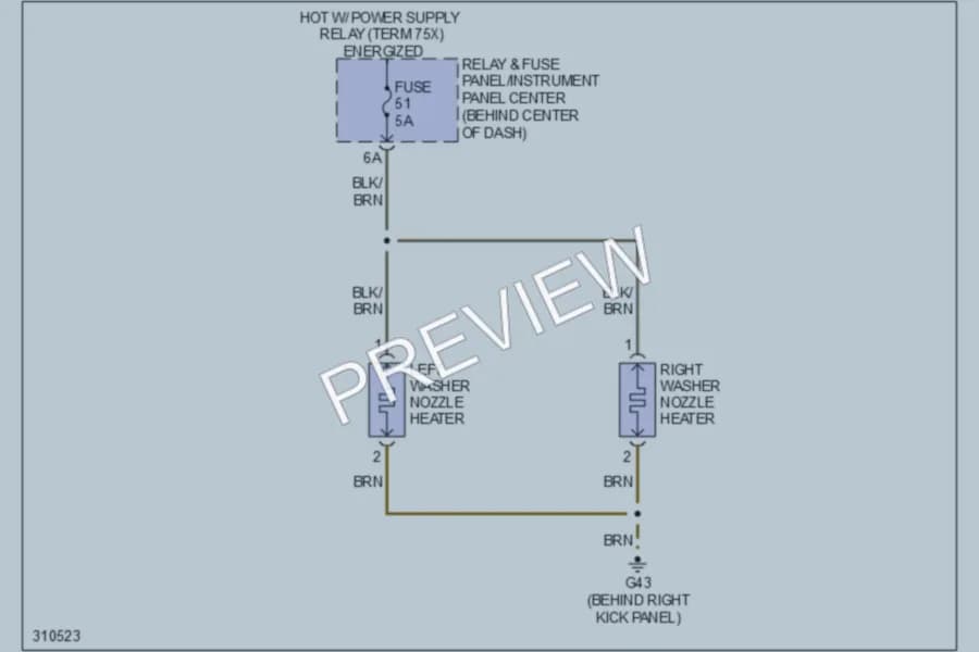 2009 Audi Q7 Wiper Washer wiring diagram preview