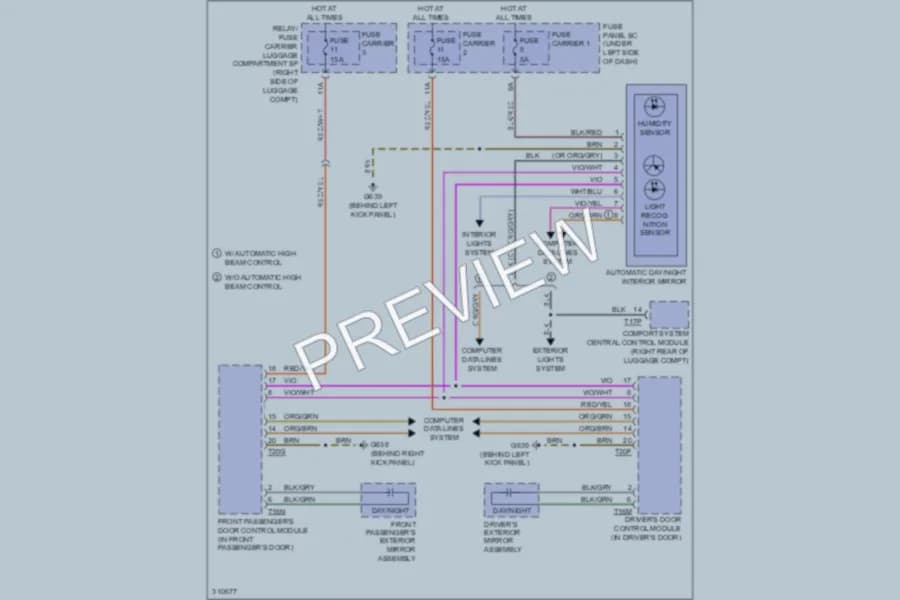 2009 Audi S5 Power Mirrors wiring diagram preview
