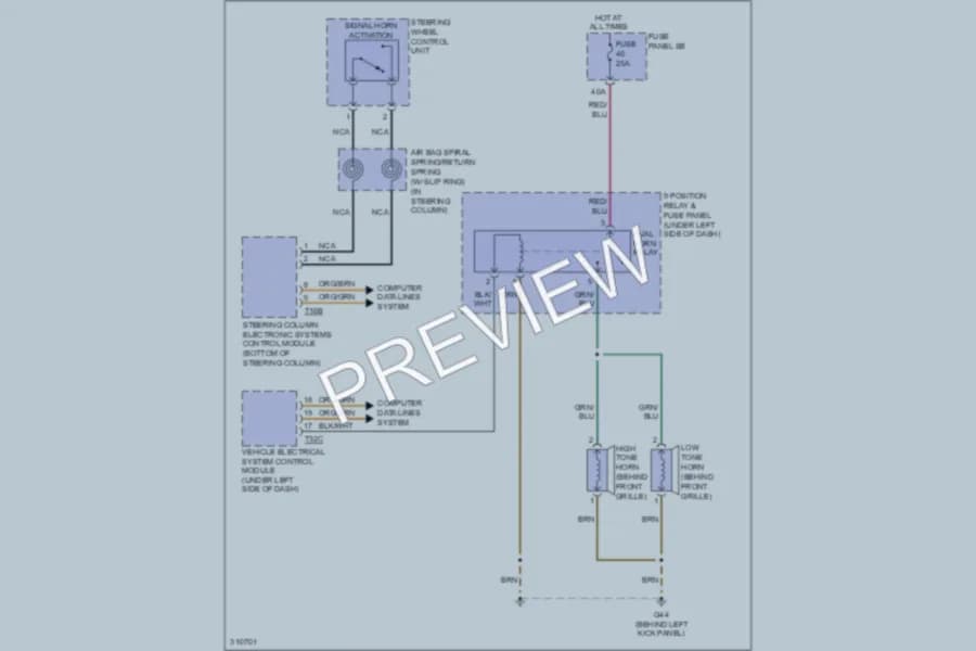 2009 Audi S6 Horn wiring diagram preview