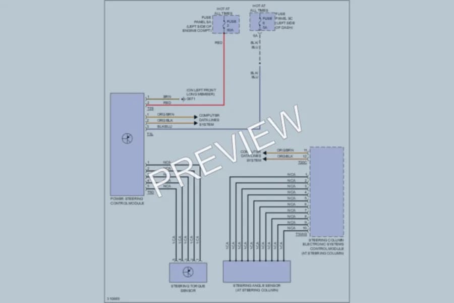 2009 Audi TTS Electronic Power Steering wiring diagram preview