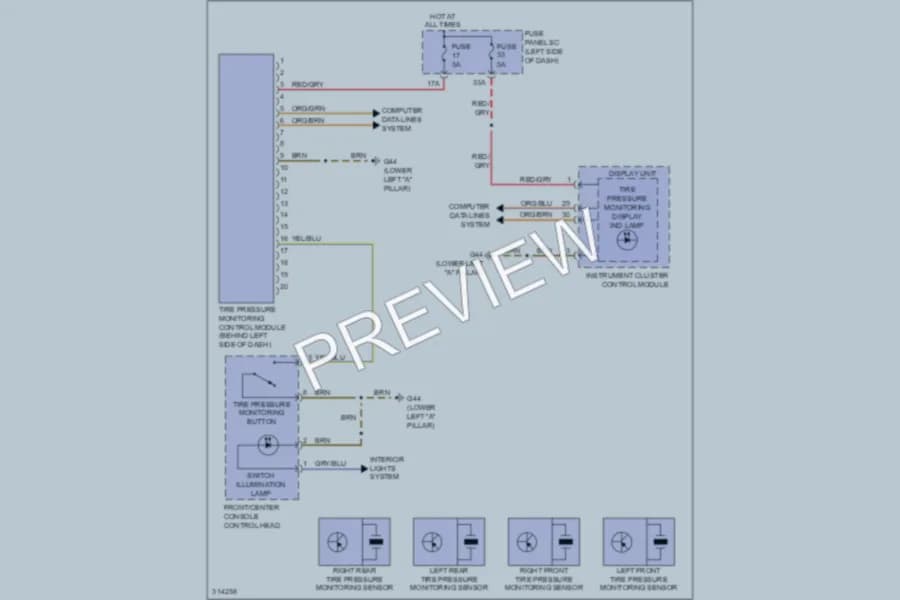 2009 Audi TTS Warning Systems wiring diagram preview