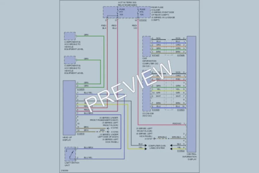 2009 BMW 528i Instrument Cluster wiring diagram preview