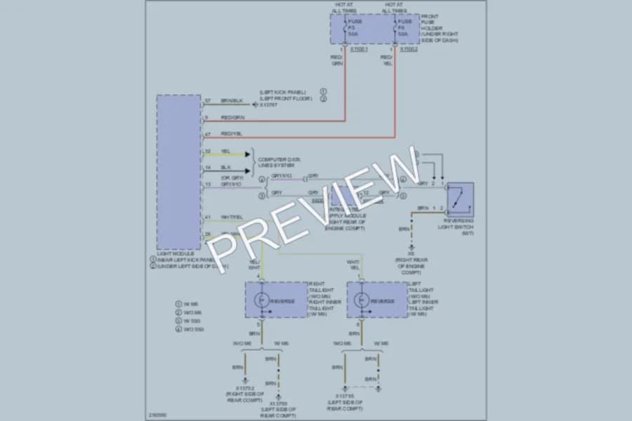 2009 BMW 550i Exterior Lights wiring diagram preview