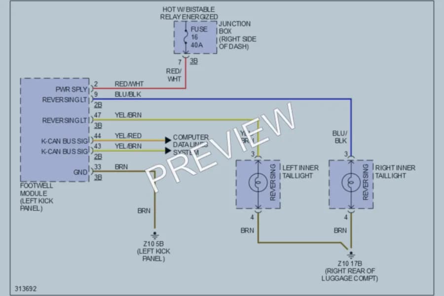 2009 BMW 750Li Exterior Lights wiring diagram preview