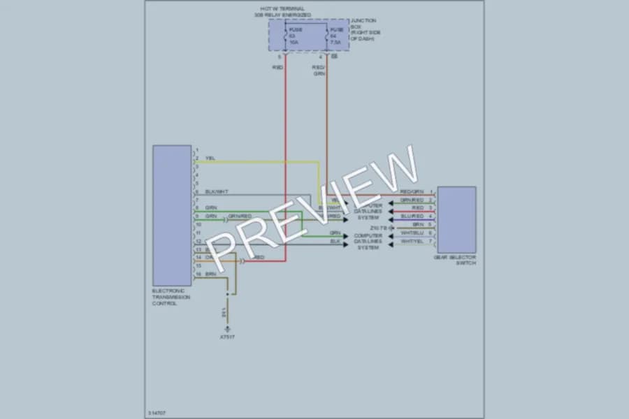 2009 BMW 750i Transmission wiring diagram preview
