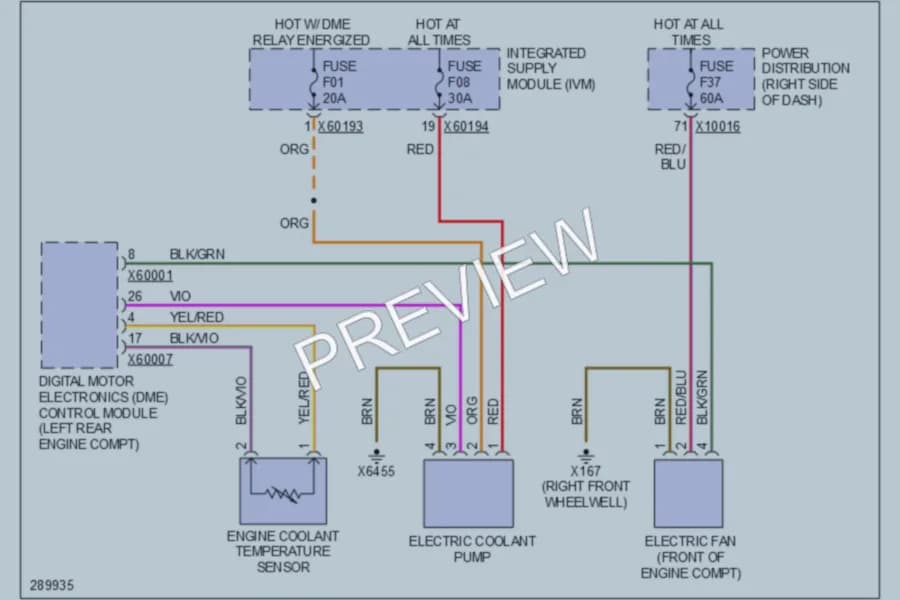 2009 BMW X3 Cooling Fan wiring diagram preview