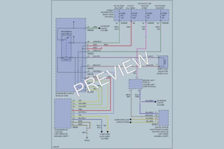 2009 BMW X3 Shift Interlock wiring diagram preview
