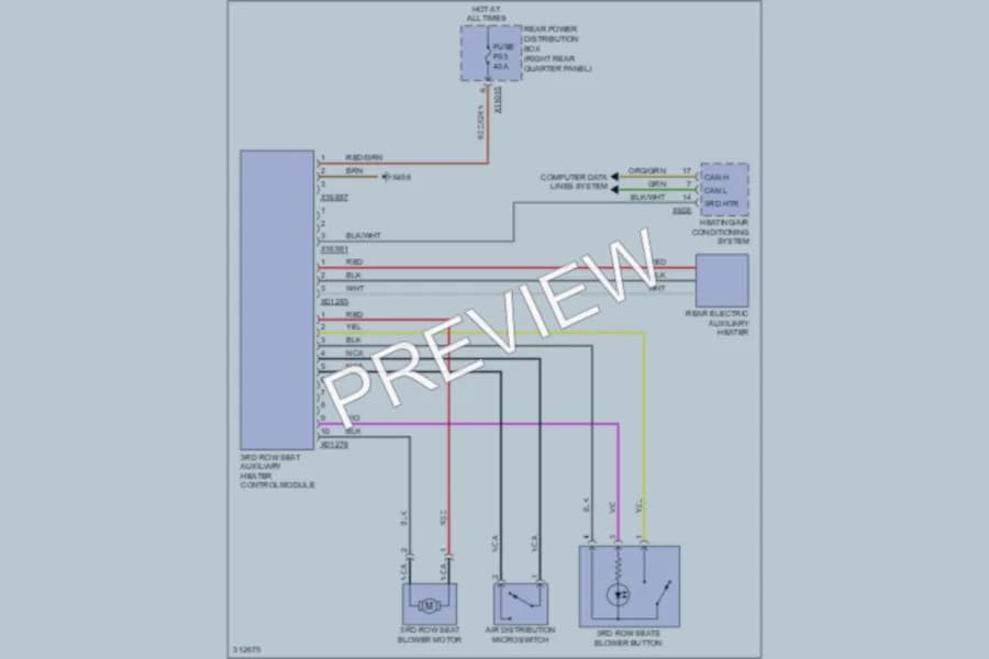 2009 BMW X6 Air Conditioning wiring diagram preview