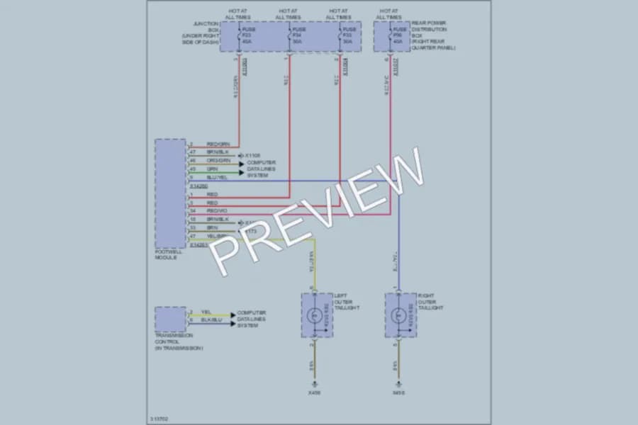 2009 BMW X6 Exterior Lights wiring diagram preview