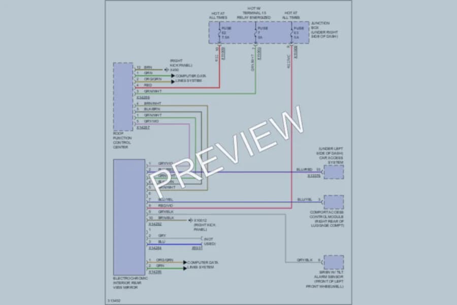 2009 BMW Z4 Power Mirrors wiring diagram preview