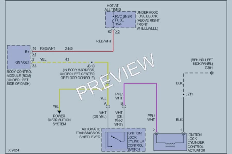 2009 Buick Enclave Shift Interlock wiring diagram preview