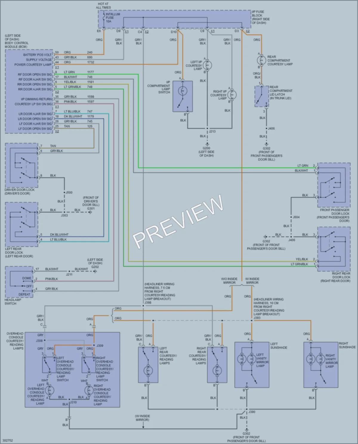 2009 Buick LaCrosse Interior Lights wiring diagram preview