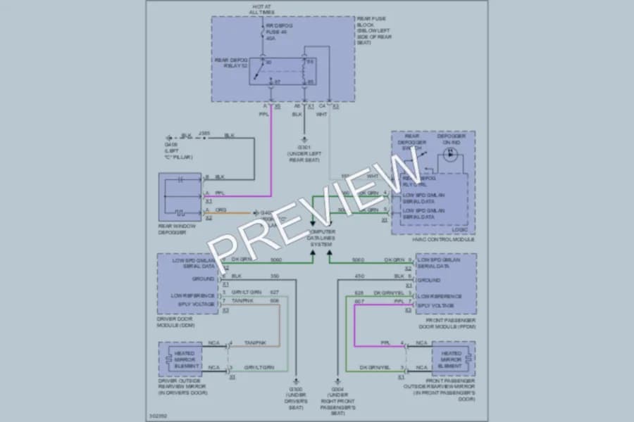 2009 Buick Lucerne Defoggers wiring diagram preview