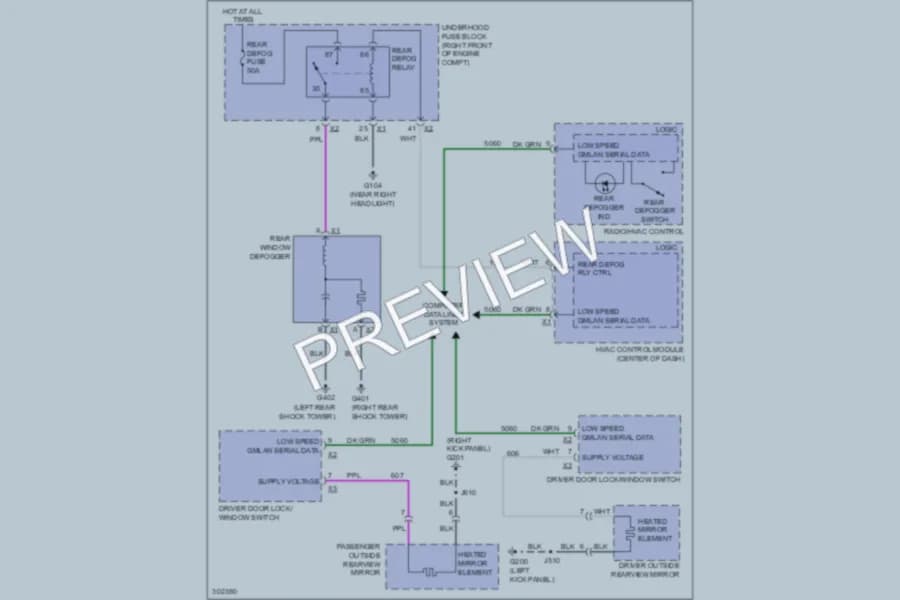 2009 Cadillac CTSV Defoggers wiring diagram preview