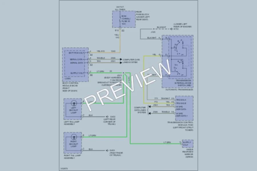 2009 Cadillac DTS Exterior Lights wiring diagram preview