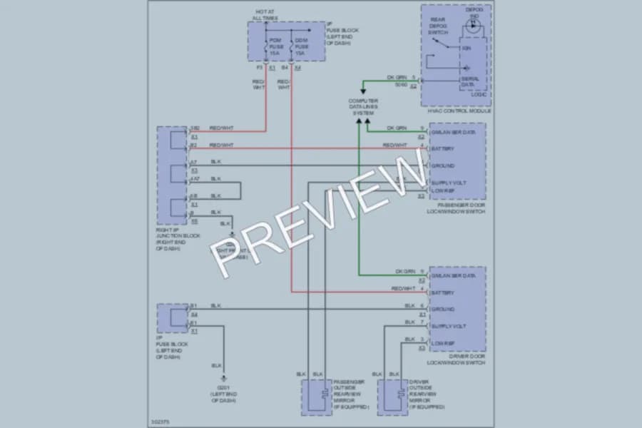 2009 Cadillac EscaladeESV Defoggers wiring diagram preview