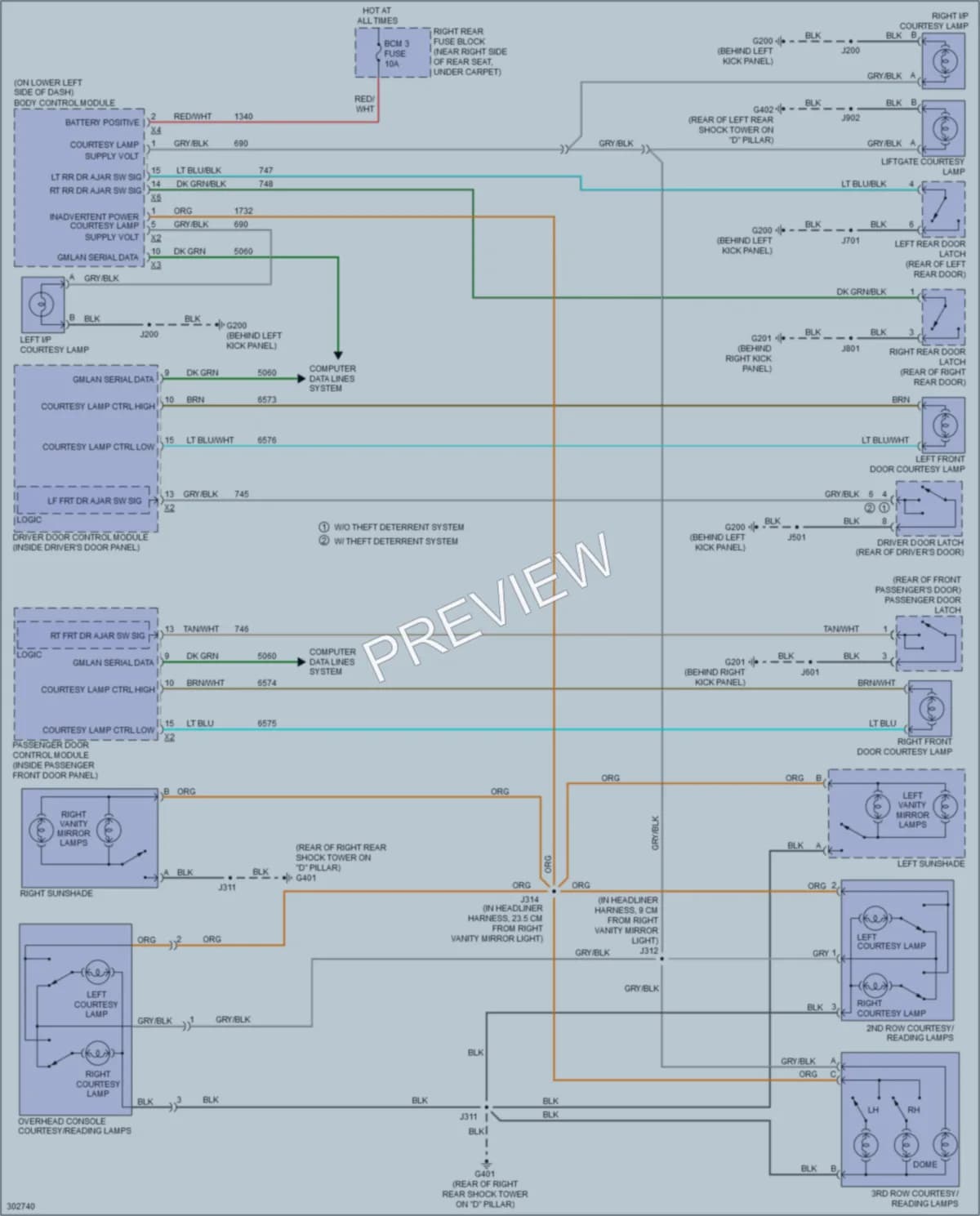 2009 Cadillac SRX Interior Lights wiring diagram preview