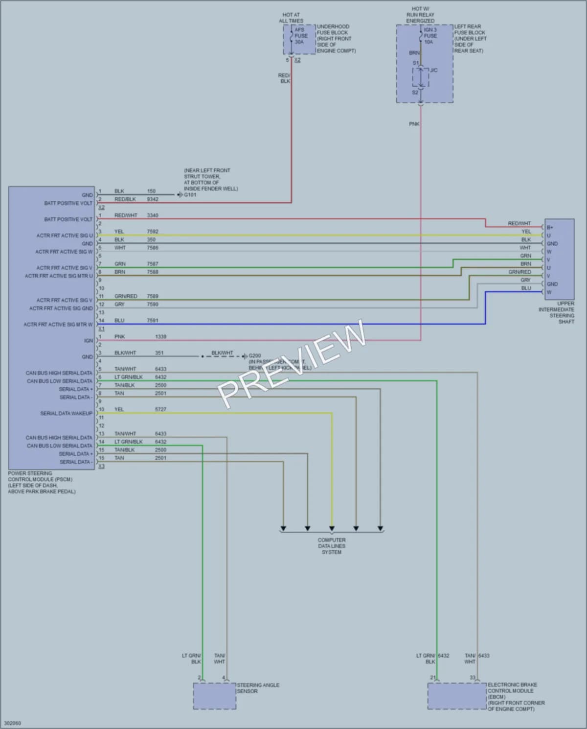 2009 Cadillac STS Electronic Power Steering wiring diagram preview