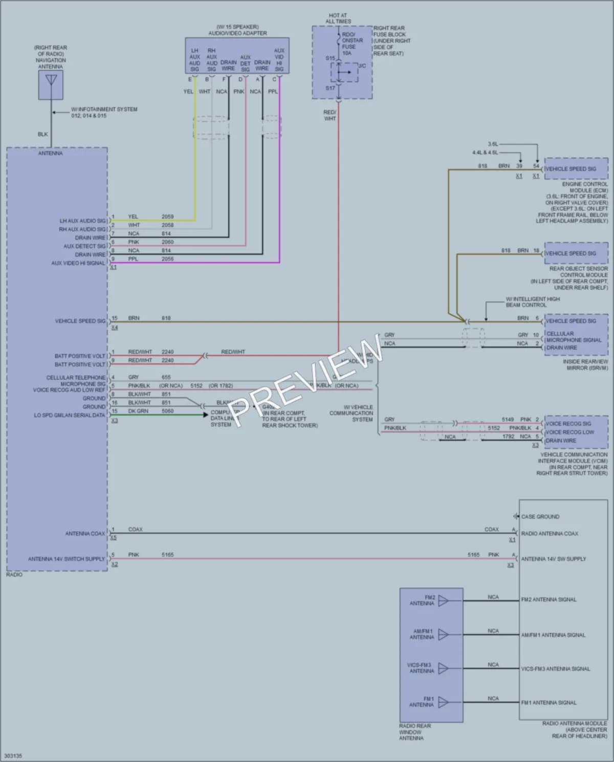 2009 Cadillac STSV Navigation wiring diagram preview