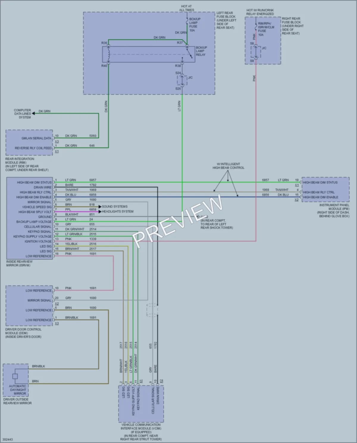 2009 Cadillac STSV Power Mirrors wiring diagram preview
