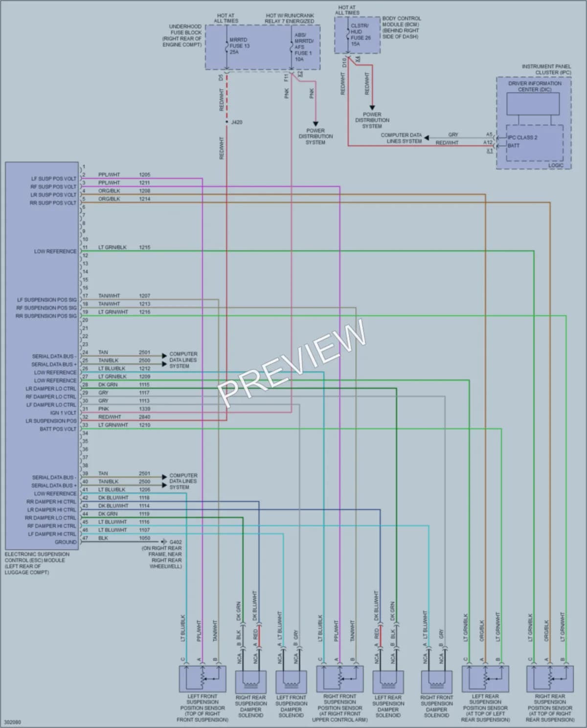 2009 Cadillac XLR Electronic Suspension wiring diagram preview