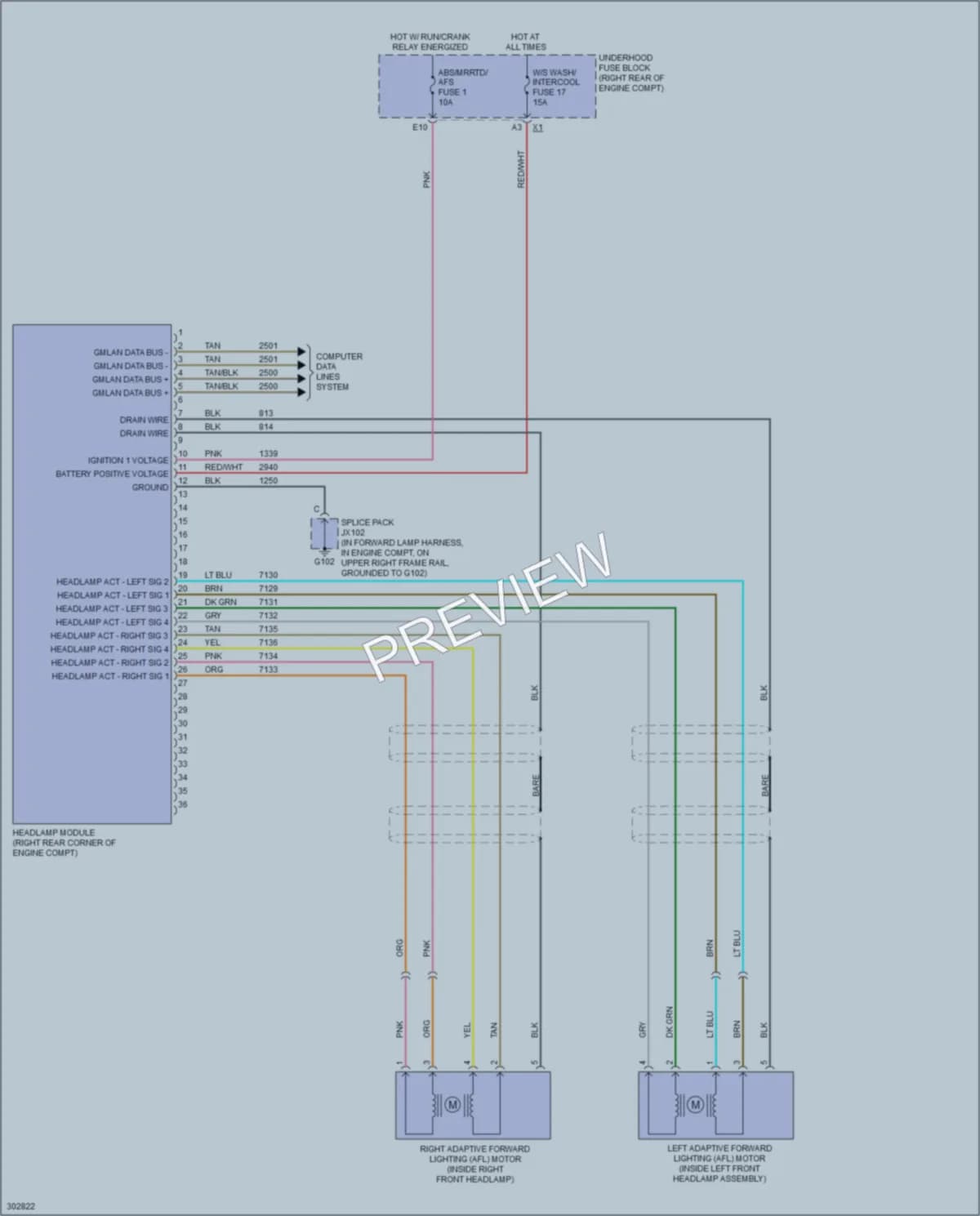 2009 Cadillac XLRV Headlights wiring diagram preview