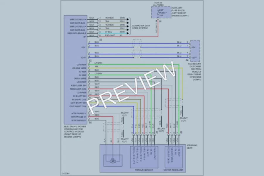 2009 Chevrolet 1500 Electronic Power Steering wiring diagram preview with protected circuit layout