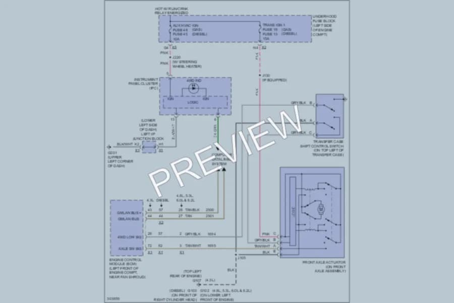 2009 Chevrolet 3500 Hd Transmission wiring diagram preview with protected circuit layout