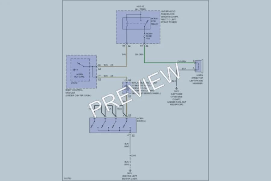 2009 Chevrolet Cobalt Horn wiring diagram preview