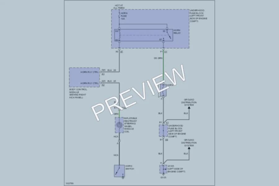2009 Chevrolet Colorado Horn wiring diagram preview