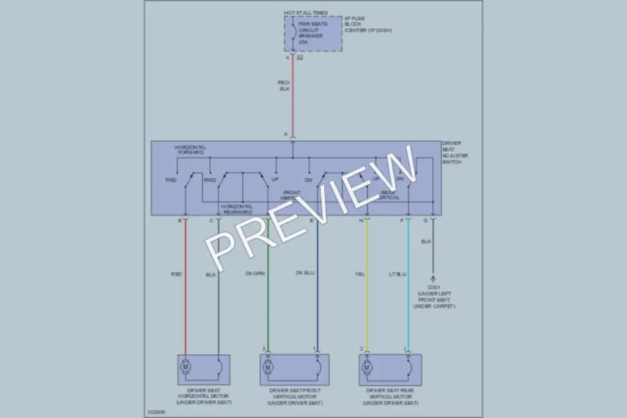 2009 Chevrolet Equinox Power Seats wiring diagram preview