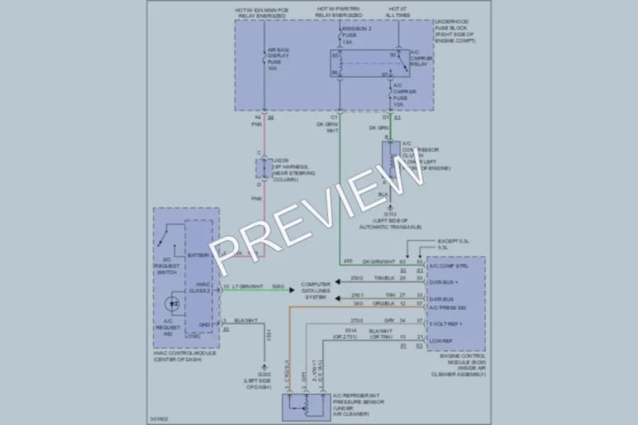 2009 Chevrolet Impala Air Conditioning wiring diagram preview