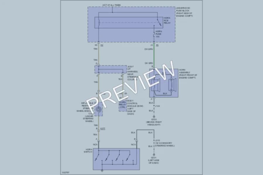 2009 Chevrolet Impala Horn wiring diagram preview